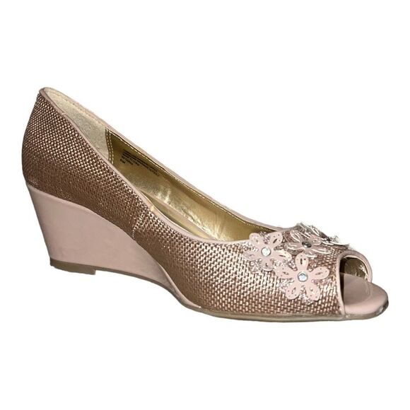 Karen Scott Nude Coraa Pump Heel Floral LEFT SHOE ONLY Amputee 6.5M New - Picture 1 of 7
